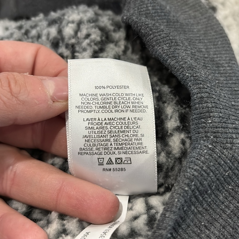 Express One Eleven Gray Sherpa Fleece woman's Sweater size XS - Picture 5 of 5